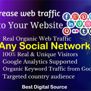 Targeted Country Organic Traffic, Visitors from Any Social Network for Your Website Ranking