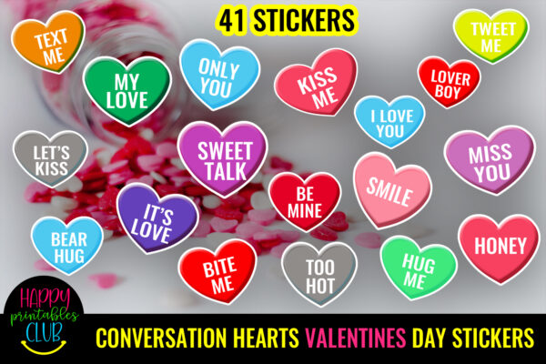 Cute Valentines Day Stickers Bundle -Love Romantic Stickers Bundle